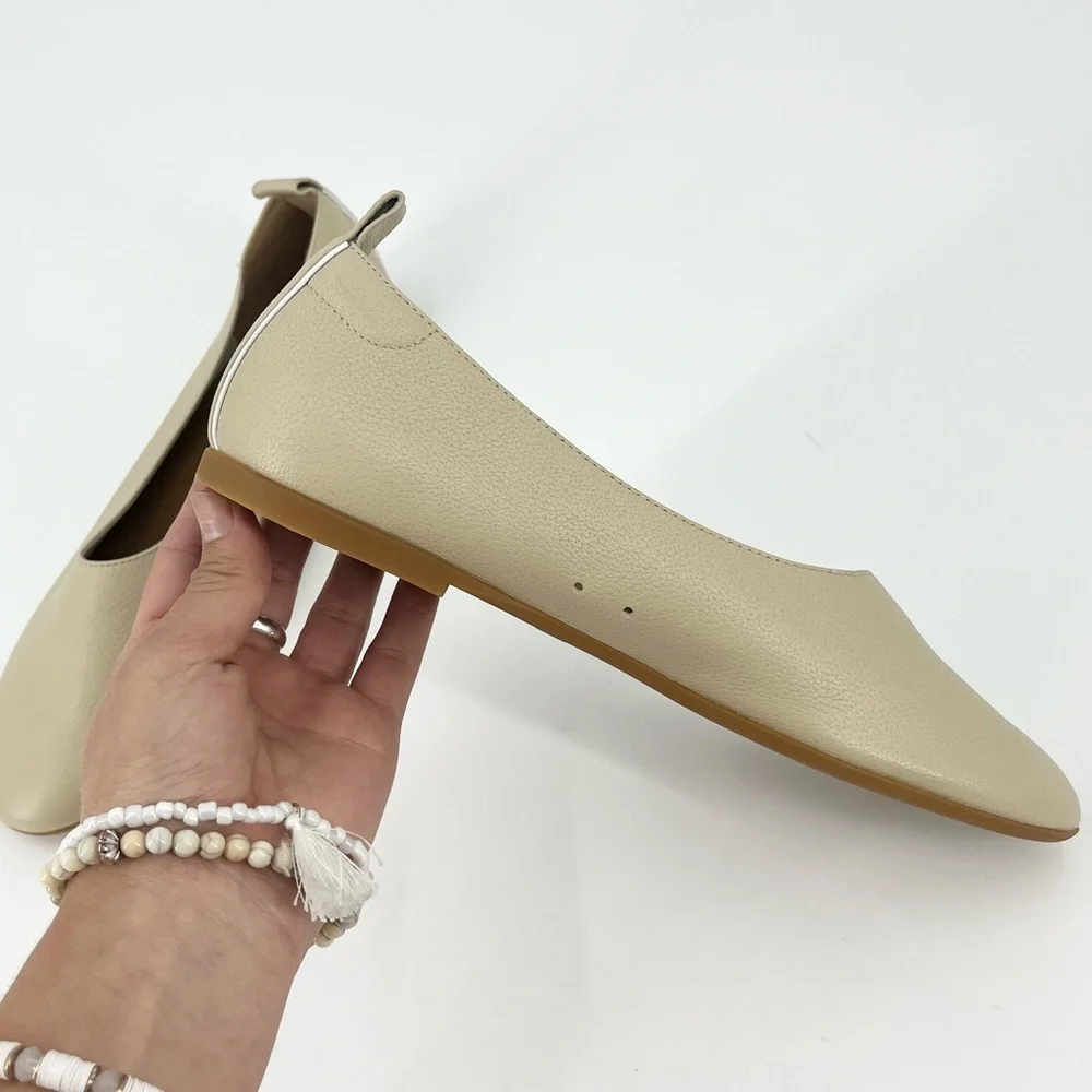 EVERLANE The Italian Leather Day Glove in Cream Flats Slip On Size 7.5 NEW_9